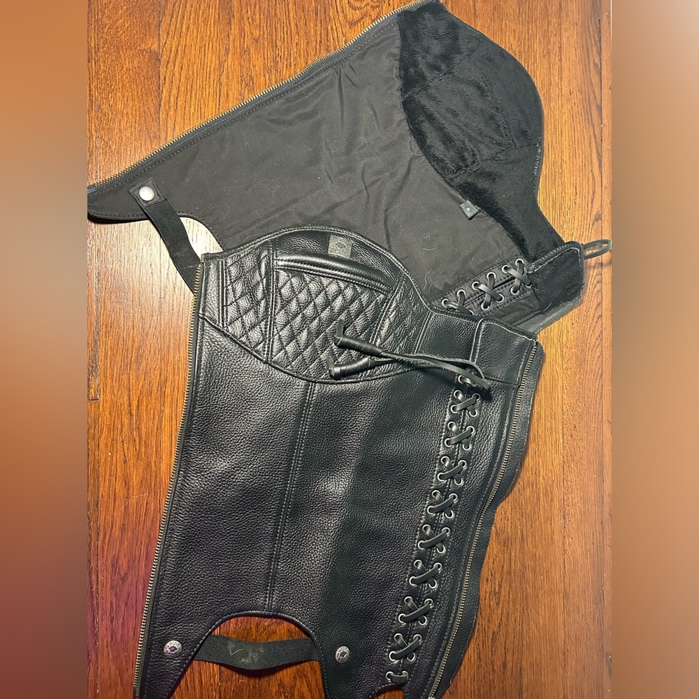 Harley Davidson leather half chaps